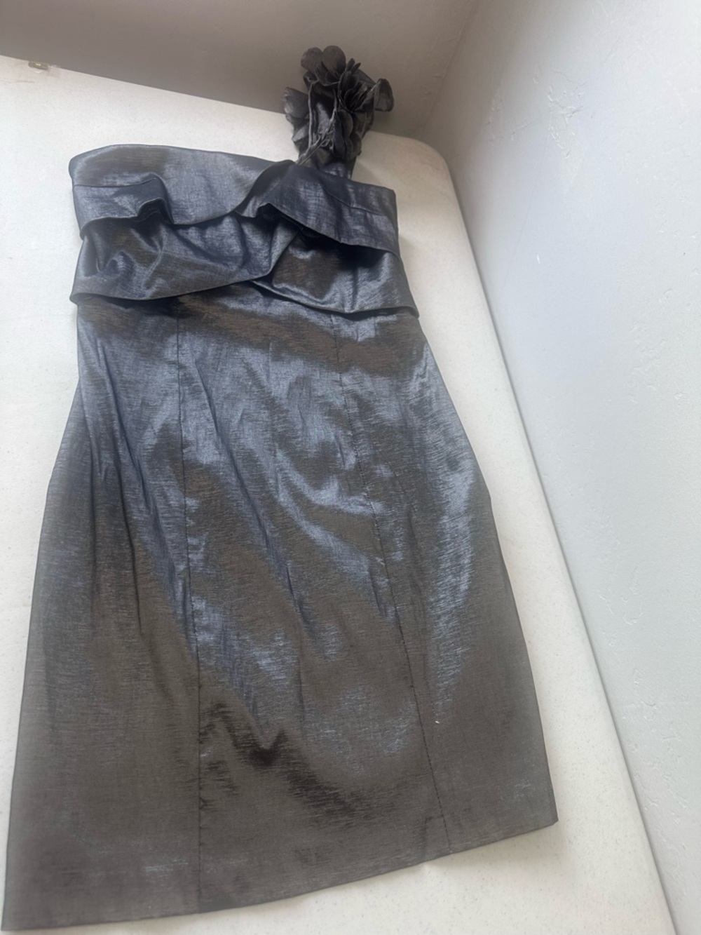 NWT Womens Dress Size 11 One Shoulder Silver Wishes Wishes Wishes